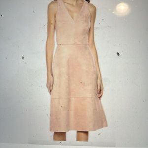 New Avec Les Filles pink microsuede fit and flare dress size 2